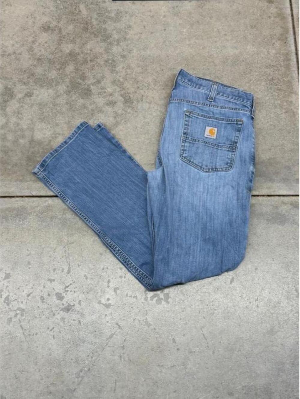 vintage carhartt faded blue relaxed fit jeans size 33 x 30